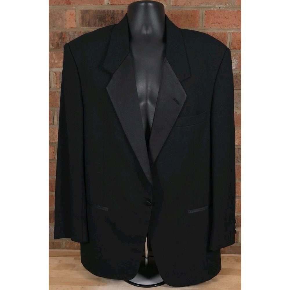 Christian Dior Le Connaisseur Blazer 42L Black Satin Lapel Tuxedo Jacket USA